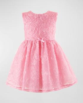 推荐Girl's Rosette Applique Tulle Dress, Size 3T-10商品