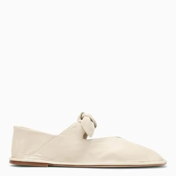 Hereu | Cream leather ballerina with bow,商家The Double F,价格¥1243