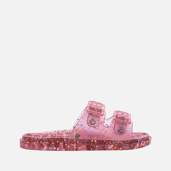 推荐Mini Melissa Girls' Wide Print Slide Sandals - Pink Fleck商品