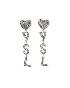 推荐Crystal Heart & YSL Drop Clip Earrings商品