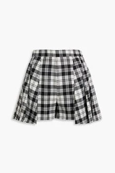 推荐Layered pleated checked wool shorts商品