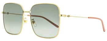 推荐Gucci Women's Square Sunglasses GG0443S 001 Gold/Rose 60mm商品