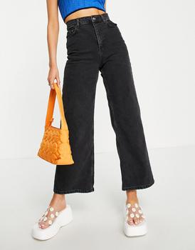 ASOS | ASOS DESIGN high rise 'relaxed' dad jeans in washed black商品图片,8折