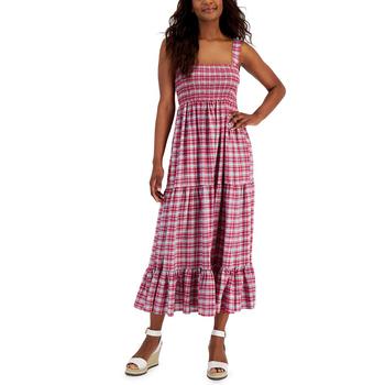 推荐Women's Plaid Tiered Sleeveless Dress商品