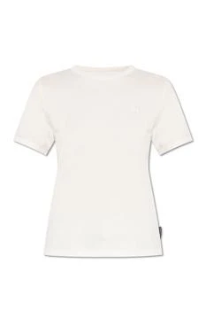 推荐Moose Knuckles Logo Embroidered Crewneck T-Shirt商品