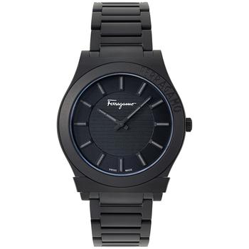 推荐Men's Swiss Gancini Black Ion Plated Bracelet Watch 41mm商品