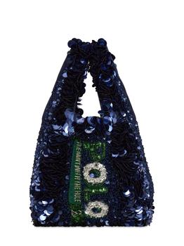Anya Hindmarch | Mini Sequined Polo Mint Top Handle Bag商品图片,额外6折, 额外六折