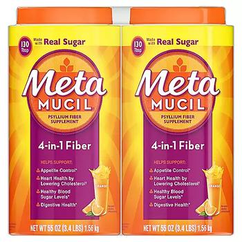商品Metamucil | Metamucil Fiber 4-in-1 Psyllium Fiber Supplement Powder, Orange (55 oz., 2 pk.),商家Sam's Club,价格¥277图片