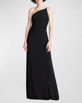 商品HALSTON | Giselle One-Shoulder Rhinestone Jersey Gown,商家Neiman Marcus,价格¥5546图片