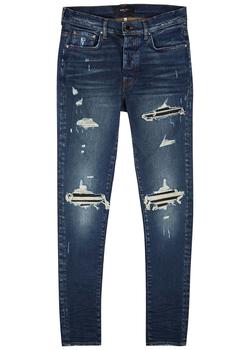 amiri mx1, AMIRI | MX1 blue distressed skinny jeans商品图片 