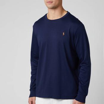 推荐Polo Ralph Lauren Men's Custom Slim Fit Long Sleeve T-Shirt - French Navy商品