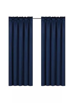 商品Kate Aurora | Kate Aurora Ultra Lux Faux Silk Regency Crinkle Rod Pocket Semi Sheer Curtain Panel - 52 in. W x 84 in. L, White,商家Belk,价格¥174图片