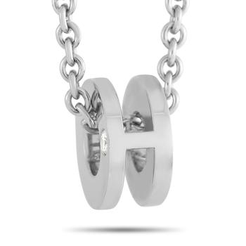 商品Hermès 18K White Gold Circle Pendant Necklace图片