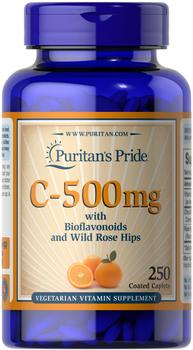 Puritan's Pride | Vitamin C-500 mg with Bioflavonoids & Rose Hips 250 Caplets商品图片,
