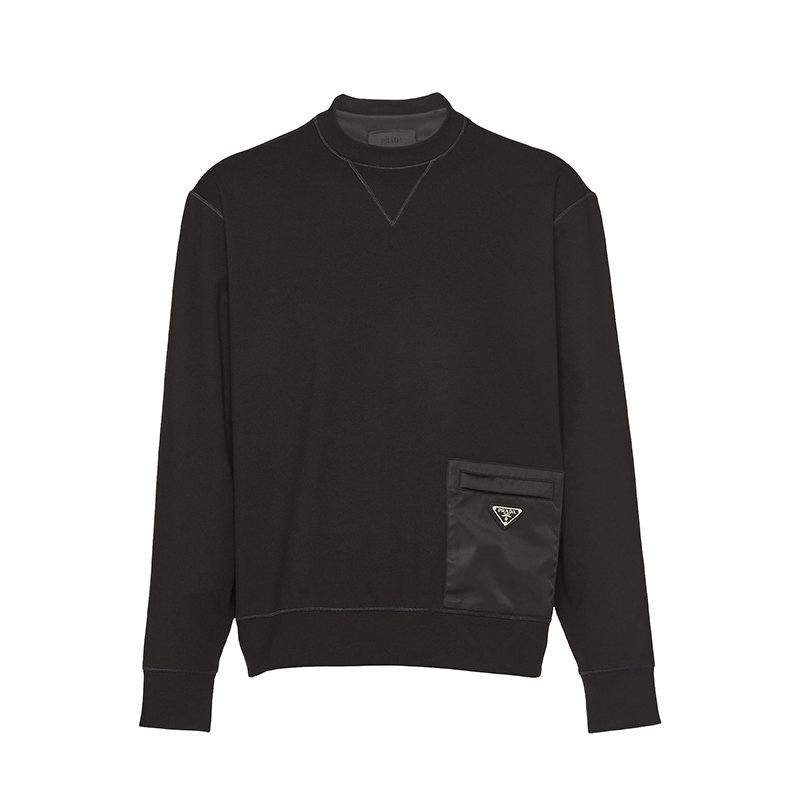 Prada | 【预售3-7天】PRADA/普拉达 21年秋冬 男士黑色长袖圆领卫衣UJL179_1YSZ_F0806_S_212商品图片,7.9折, 包邮包税