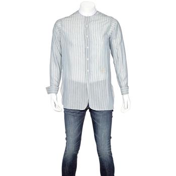推荐Maison Margiela Mens Band Collar Pinstripe Shirt, Brand Size 38商品