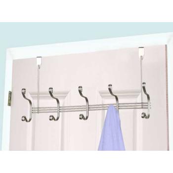 商品Home Basics | Home Basics Over the Door 5 Hook Hanging Rack, Satin Nickel,商家Premium Outlets,价格¥118图片