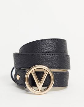 商品Valentino Bags Round logo belt in black and gold图片