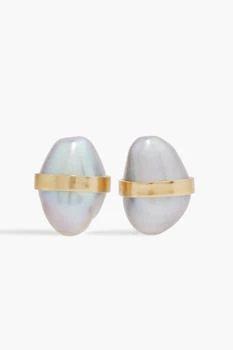 MELISSA JOY MANNING | 14-karat gold pearl earrings,商家THE OUTNET US,价格¥1389