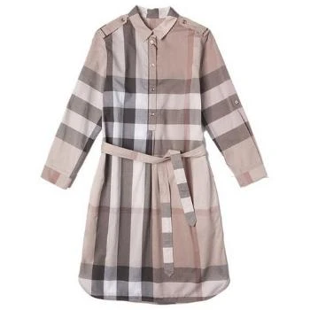 Burberry | BURBERRY 女士格纹棉质衬衫式连衣裙 8027707 满$1享9.5折, 包邮包税, 满折