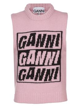 商品Ganni | Ganni Logo-Embellished Gilet,商家Cettire,价格¥845图片