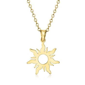 Ross-Simons 14kt Yellow Gold Sun Pendant Necklace
