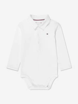 推荐Baby Boys Rib Collar Bodysuit in White商品