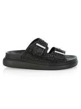 Alexander McQueen | Hybrid Double Buckle Crystal Slides商品图片,