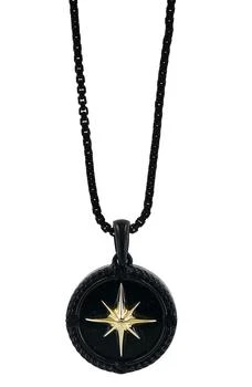 Effy | 18K Yellow Gold, Sterling Silver & Onyx Star Pendant Necklace,商家Nordstrom Rack,价格¥2683