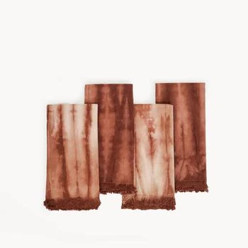 KORISSA | Tie Dye Cotton Napkin Brown Set Of 4,商家Verishop,价格¥242