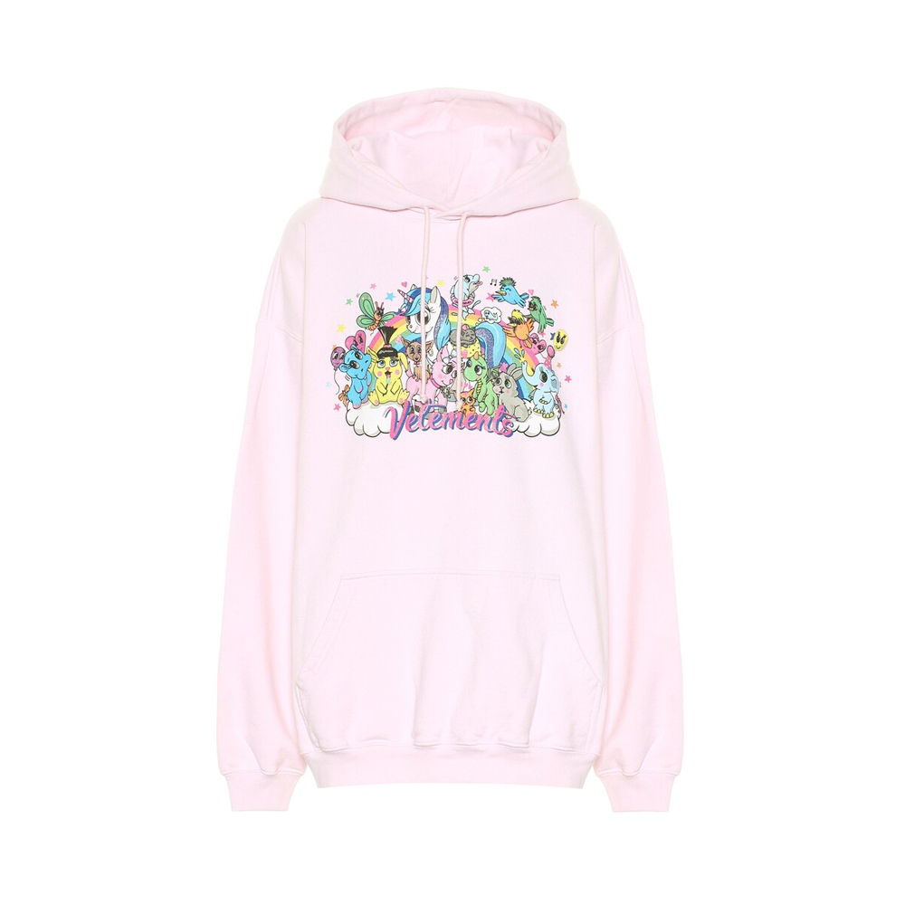 Vetements | VETEMENTS 女士粉色印花棉质连帽卫衣 WAH20TR403-PINK商品图片,独家减免邮费