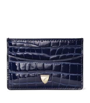 Aspinal of London | Croc-Embossed Slim Card Holder商品图片,7.9折, 独家减免邮费