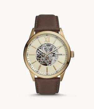 Fossil | Fossil Men's Flynn Automatic, Gold-Tone Stainless Steel Watch,商家Premium Outlets,价格¥671