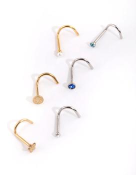 商品Lovisa | Mixed Surgical Steel Sapphire Nose Stud Pack,商家Premium Outlets,价格¥92图片
