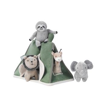 商品Lambs & Ivy | Interactive Plush Safari/Jungle Green Tent with Stuffed Animal Toys,商家Macy's,价格¥251图片