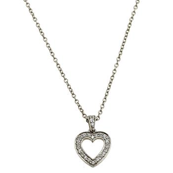 [二手商品] Tiffany & Co. | Tiffany & Co. Diamond Heart Platinum Pendant Necklace商品图片,4.6折, 满1件减$100, 满减