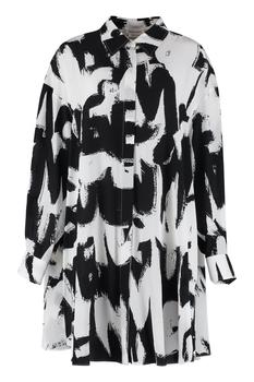Alexander McQueen | Alexander McQueen Graffiti-Printed Long-Sleeved Shirt Dress商品图片,6.7折