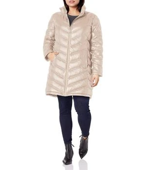 Calvin Klein | Women's Hooded Chevron Packable Down Jacket (Standard and Plus) 6.7折起, 独家减免邮费
