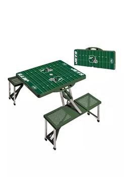 推荐NFL New York Jets Picnic Table Portable Folding Table with Seats商品