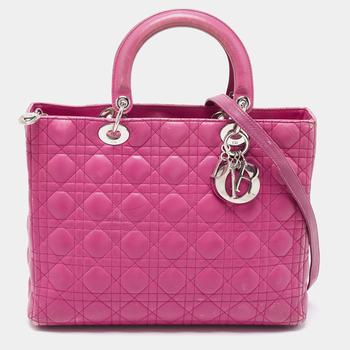 [二手商品] Dior | Dior Pink Cannage Leather Large Lady Dior Tote商品图片,7.6折, 满1件减$100, 满减