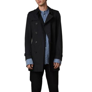 Burberry | Burberry 博柏利 男士海军蓝棉粘胶纤维时尚大衣 4010718商品图片,满$100享9.5折, 满折