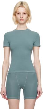 SKIMS | Blue Cotton Jersey T-Shirt商品图片,独家减免邮费