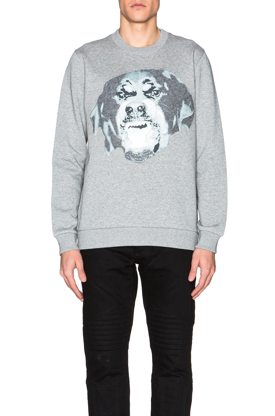 春装纪梵希卫衣, Givenchy | GIVENCHY 男士灰色棉质狗头提花圆领卫衣 16S7318-653-051商品图片 独家减免邮费