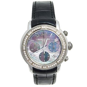 雷蒙威, [二手商品] Raymond Weil | Raymond Weil Mother of Pearl Stainless Steel Diamond Alligator Collection Parsifal 7241 Men's Wristwatch 42 mm商品图片 6.6折, 满1件减$100, 满减
