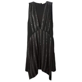 VANESSA BRUNO, VANESSA BRUNO | Black Embellished Silk Cocktail Dress商品图片 2折