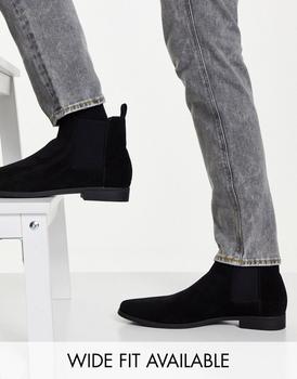商品ASOS | ASOS DESIGN chelsea boots in black faux suede,商家ASOS,价格¥202图片