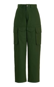 推荐The Frankie Shop - Women's Carrie Cotton Twill Cargo Pants - Green - Moda Operandi商品