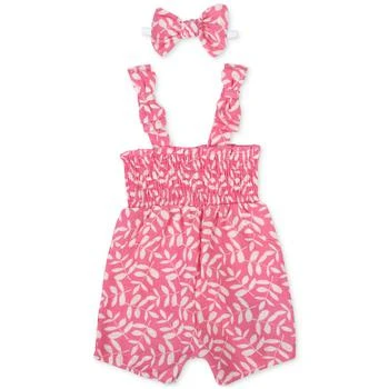 Baby Essentials | Baby Girls Cotton Printed Gauze Romper and Headband, 2 Piece Set,商家Macy's,价格¥164