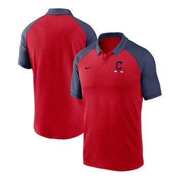 NIKE | Men's Red Cleveland Indians Legacy Tri-Blend Raglan Performance Polo Shirt商品图片,