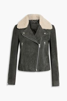 商品Mack shearling-trimmed suede biker jacket,商家THE OUTNET US,价格¥3211图片